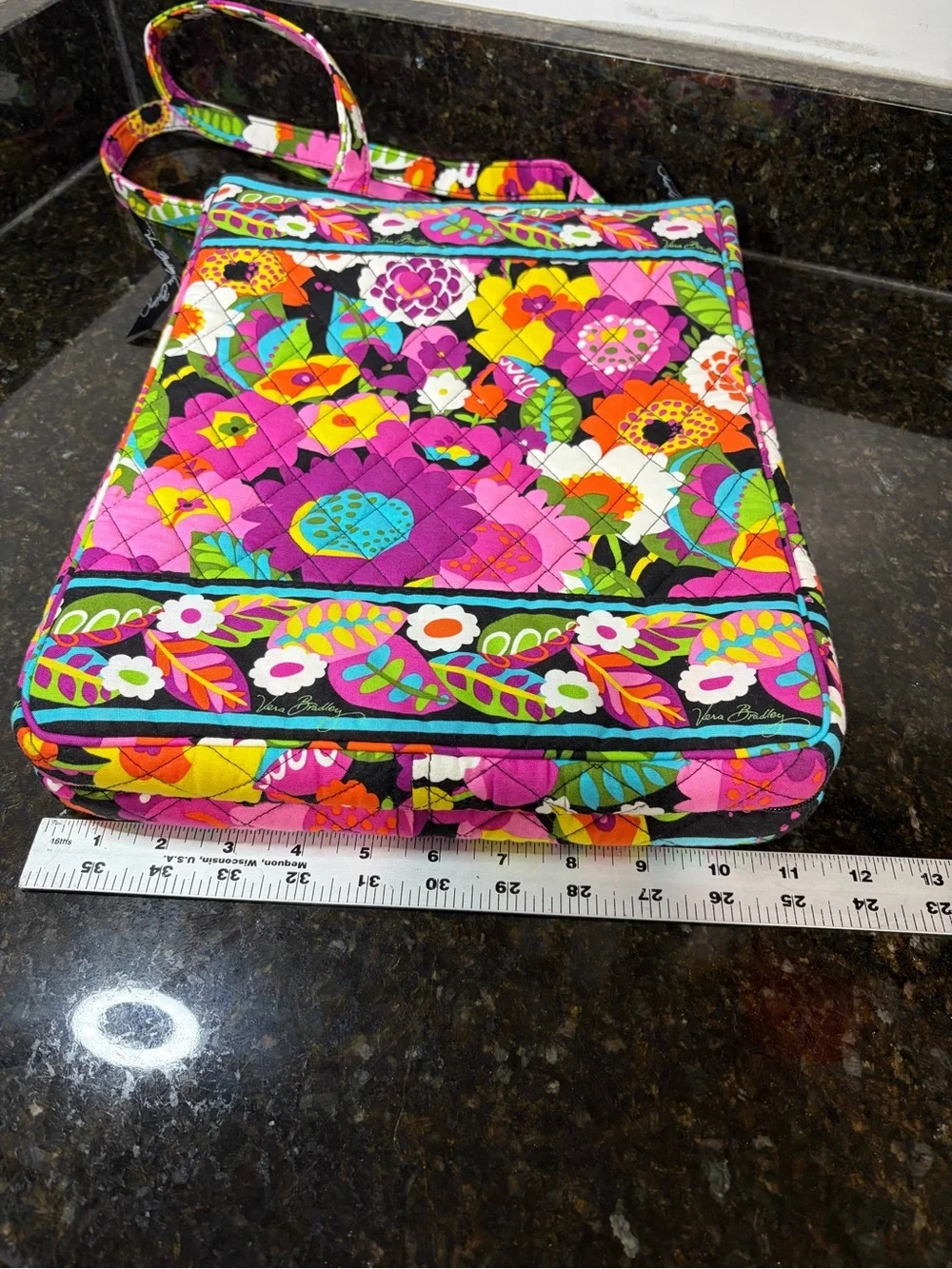 VERA BRADLEY Quilted Laptop Tote Bag in Retired Va Va Bloom Pattern